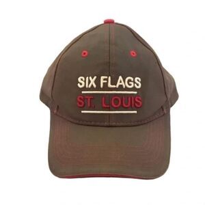 Six Flags St. Louis Red & Grey Logo Hat